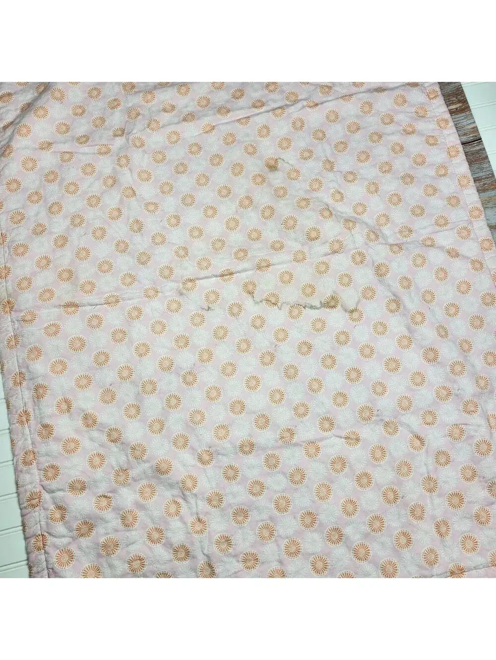 Handmade Vineyard Vibes Patchwork Quilt 36 x 46 Inch Gray Maroon Peach Cream